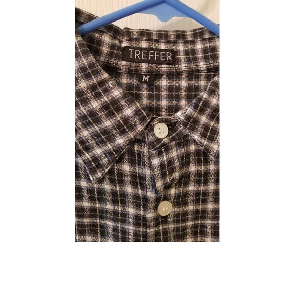 Treffer Mens Casual Career Travel Plaid Short Sleeve Button-Up Shirt Size Medium - Picture 4 of 4